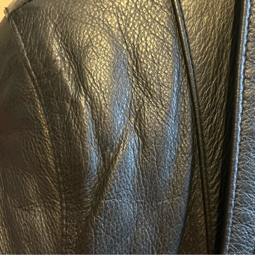 Vintage WINLIT New York Full-Length Black Genuine Leather Trench Coat – Size M - Picture 14 of 14